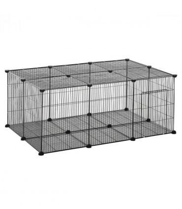 Metal DIY Pet Playpen Cage 22 Piece w/Door Bunny Chinchilla Guinea Pig Pawhut