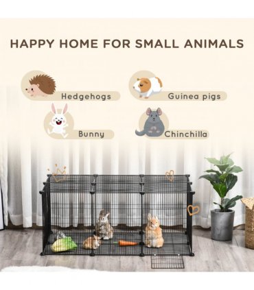 Metal DIY Pet Playpen Cage 22 Piece w/Door Bunny Chinchilla Guinea Pig Pawhut