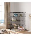 PawHut DIY 4 Tier Cat Cage Indoor with Hammock, Ramps, Doors, for 1-3 Cats