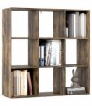 HOMCOM 9 Cube Storage Unit Cabinet Bookcase Display Shelves, Rustic Brown