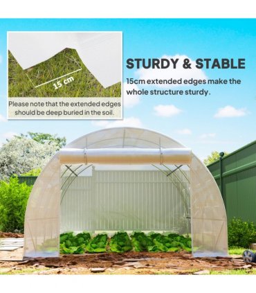 Outsunny 4 x 3 x 2m Greenhouse Replacement Cover ONLY for Tunnel Greenhouse — Colour: White