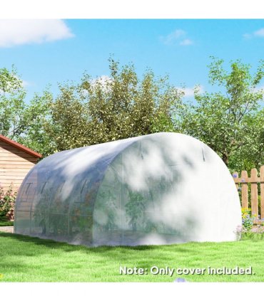 Outsunny 4 x 3 x 2m Greenhouse Replacement Cover ONLY for Tunnel Greenhouse — Colour: White