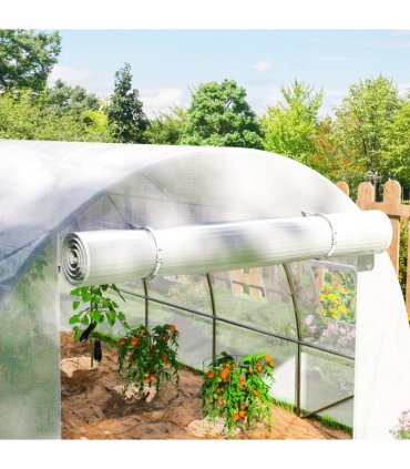 Outsunny 4 x 3 x 2m Greenhouse Replacement Cover ONLY for Tunnel Greenhouse — Colour: White