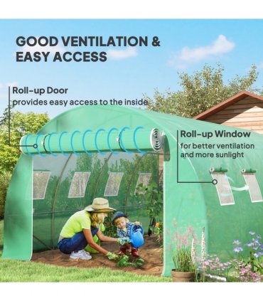 Outsunny 4 x 3 x 2m Greenhouse Replacement Cover ONLY for Tunnel Greenhouse