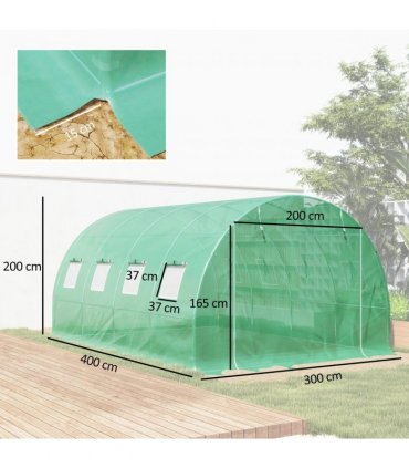 Outsunny 4 x 3 x 2m Greenhouse Replacement Cover ONLY for Tunnel Greenhouse