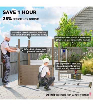 Outsunny 5 x 9ft Galvanised Metal Garden Shed with Foundation Kit, Brown