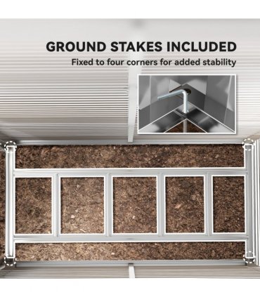 Outsunny 5 x 9ft Galvanised Metal Garden Shed with Foundation Kit, Brown
