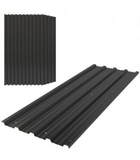 Outsunny Pack of 12 Metal Roofing Sheets for Greenhouse, Black