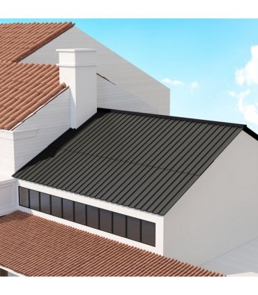 Outsunny Pack of 12 Metal Roofing Sheets for Greenhouse, Black