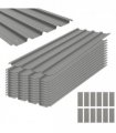 Outsunny Pack of 12 Metal Roofing Sheets for Greenhouse, Light Grey