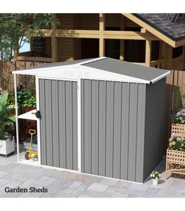 Outsunny Pack of 12 Metal Roofing Sheets for Greenhouse, Light Grey