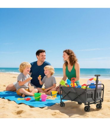 Outsunny 62L Festival Trolley, 120kg Heavy Duty Folding Trolley Cart, Grey