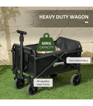 Outsunny 41L Festival Trolley, 60kg Heavy Duty Folding Trolley Cart, Black