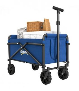 Outsunny 41L Festival Trolley, 60kg Heavy Duty Folding Trolley Cart, Blue