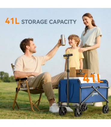 Outsunny 41L Festival Trolley, 60kg Heavy Duty Folding Trolley Cart, Blue