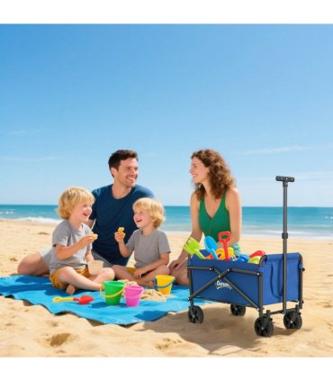 Outsunny 41L Festival Trolley, 60kg Heavy Duty Folding Trolley Cart, Blue