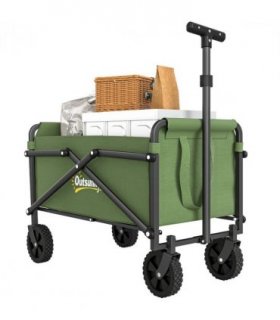 Outsunny 41L Festival Trolley, 60kg Heavy Duty Folding Trolley Cart, Green