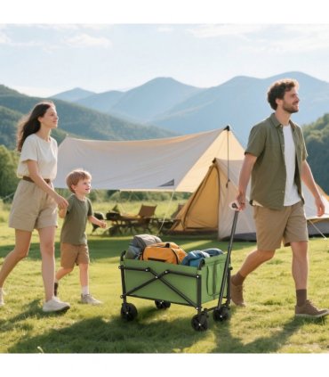 Outsunny 41L Festival Trolley, 60kg Heavy Duty Folding Trolley Cart, Green