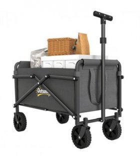 Outsunny 41L Festival Trolley, 60kg Heavy Duty Folding Trolley Cart, Grey