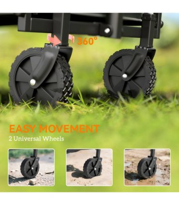 Outsunny 41L Festival Trolley, 60kg Heavy Duty Folding Trolley Cart, Grey