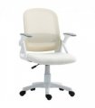 HOMCOM Ergonomic Swivel Computer Chair with Flip-up Armrests, White