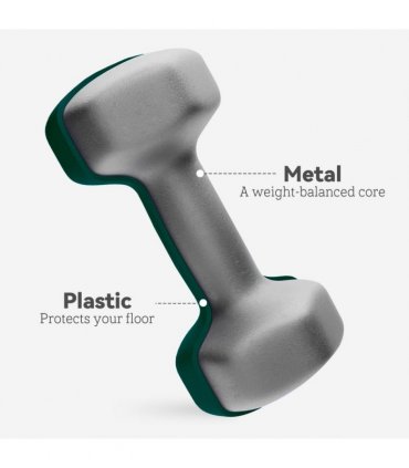 SPORTNOW Dumbbells Set with Storage Rack, 2 x 1kg, 2 x 3kg, 2 x 5kg, Green — Colour: Light green, turquoise and grey