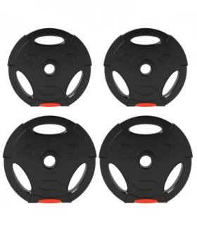 SPORTNOW Olympic Weight Plates Set for Home Gym, 2 x 7.5kg, 2 x 5kg, Black — Size: F30 x 5.5 cm