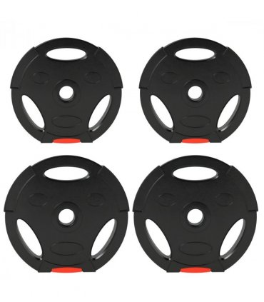SPORTNOW Olympic Weight Plates Set for Home Gym, 2 x 7.5kg, 2 x 5kg, Black — Size: F30 x 5.5 cm