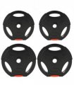 SPORTNOW Olympic Weight Plates Set for Home Gym, 2 x 7.5kg, 2 x 5kg, Black — Size: F30 x 5.5 cm