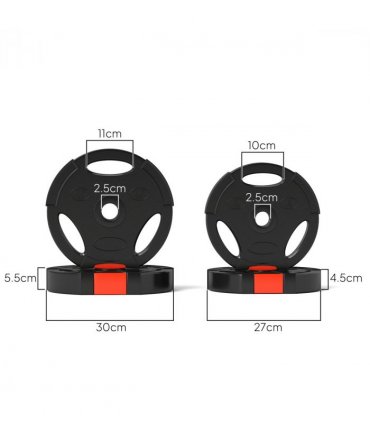 SPORTNOW Olympic Weight Plates Set for Home Gym, 2 x 7.5kg, 2 x 5kg, Black — Size: F30 x 5.5 cm