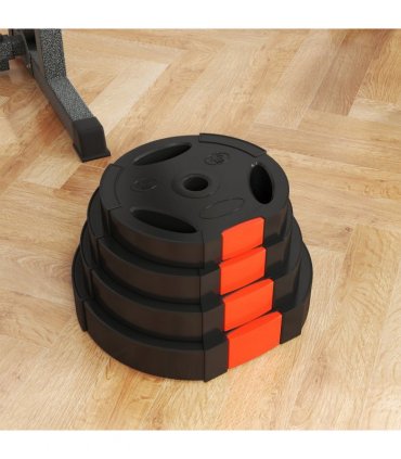 SPORTNOW Olympic Weight Plates Set for Home Gym, 2 x 7.5kg, 2 x 5kg, Black — Size: F30 x 5.5 cm