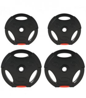 SPORTNOW Olympic Weight Plates Set for Home Gym, 2 x 10kg, 2 x 5kg, Black — Size: F34 x 6 cm