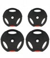 SPORTNOW Olympic Weight Plates Set for Home Gym, 2 x 10kg, 2 x 5kg, Black — Size: F34 x 6 cm