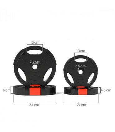 SPORTNOW Olympic Weight Plates Set for Home Gym, 2 x 10kg, 2 x 5kg, Black — Size: F34 x 6 cm