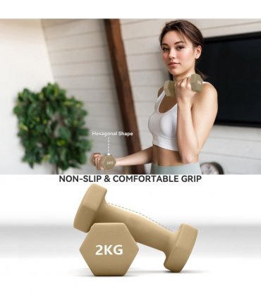 SPORTNOW 9kg Hex Dumbbells S — Colour: Pink, purple and brown, Size: 8H x 30D x 41W cm, Model: 9kg (2 x 1kg, 2 x 1.5kg, 2 x 2kg)