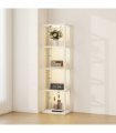 HOMCOM LED Floor Lamp with Glass Shelves, Dimmable Room Lamp, Oak