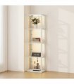 HOMCOM LED Floor Lamp with Glass Shelves, Dimmable Room Lamp, Grey