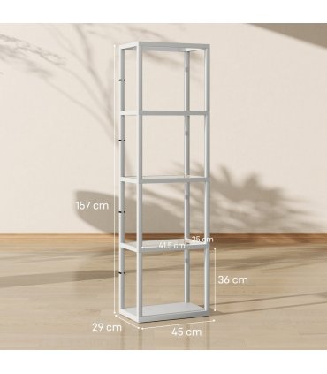 HOMCOM LED Floor Lamp with Glass Shelves, Dimmable Room Lamp, Grey