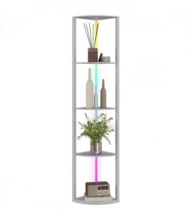 HOMCOM RGB LED Floor Lamp with Shelves and Remote Control for Living Room — Colour: Grey