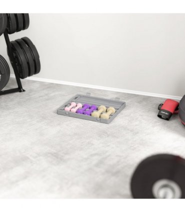 HOMCOM 6kg Dumbbell Set, Weights Fitness Dumbbells, Pink, Purple, Brown — Size: 43L x 18W x 7.5Hcm