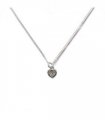 Cubic Zirconia Heart Silver Necklace — Size: 16 INCH