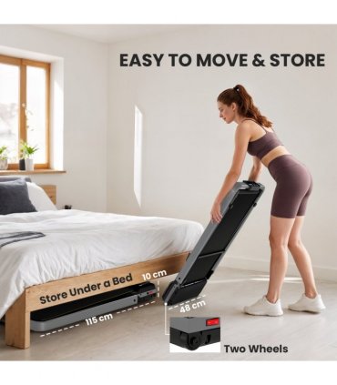 SPORTNOW Folding Treadmill Under Desk Walking Pad with Incline, Silver Tone