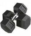 HOMCOM 30KG Rubber Hex Dumbbell Portable Hand Weights for Home Gym — Size: 15.5 x 15.5 x 33.6 cm
