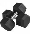 HOMCOM 40KG Rubber Hex Dumbbell Portable Hand Weights Home Gym — Size: 16.6 x 16.6 x 35.6 cm