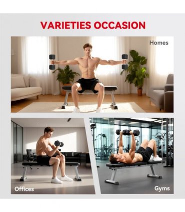 HOMCOM 40KG Rubber Hex Dumbbell Portable Hand Weights Home Gym — Size: 16.6 x 16.6 x 35.6 cm