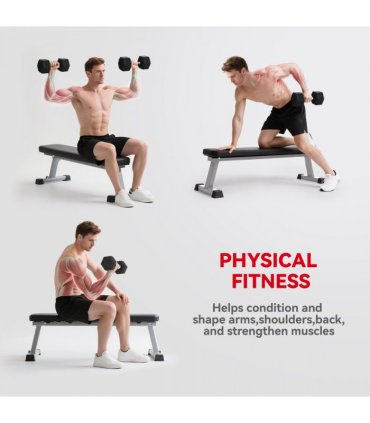 HOMCOM 40KG Rubber Hex Dumbbell Portable Hand Weights Home Gym — Size: 16.6 x 16.6 x 35.6 cm