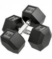 HOMCOM 35KG Rubber Hex Dumbbell Portable Hand Weights Home Gym — Size: 17.5 x 17.5 x 34.6 cm