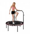 SPORTNOW 40'' Foldable Fitness Trampoline Rebounder with Handle, Pink