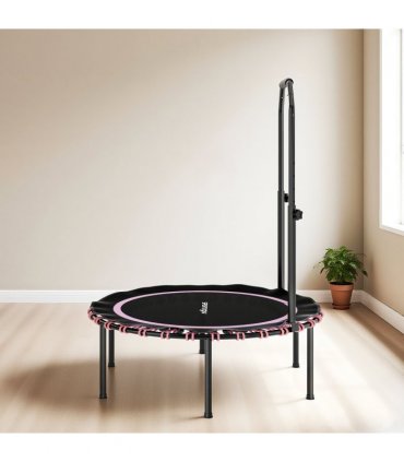 SPORTNOW 40'' Foldable Fitness Trampoline Rebounder with Handle, Pink