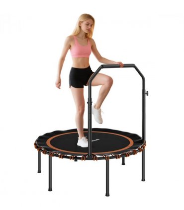 SPORTNOW 40'' Foldable Fitness Trampoline Rebounder with Handle, Orange
